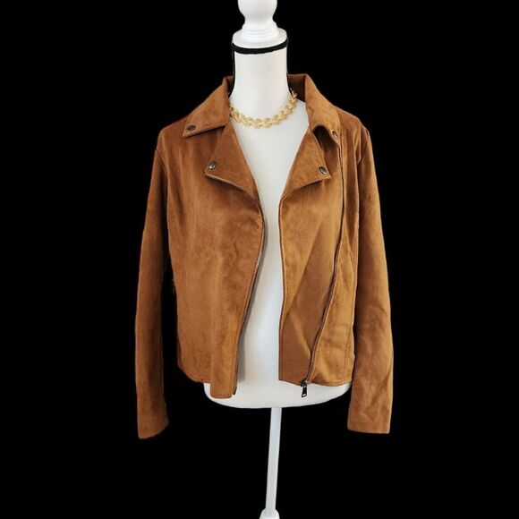Bagatelle camel suede moto jacket - Picture 3 of 14